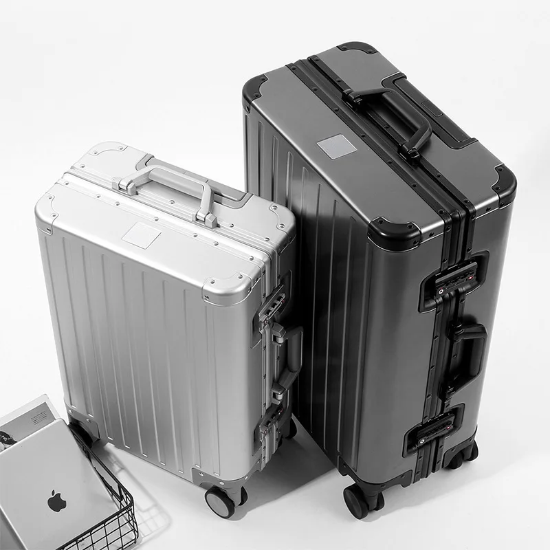 All aluminum magnesium alloy luggage box, aluminum frame travel box, high-end trolley box, universal wheel boarding case