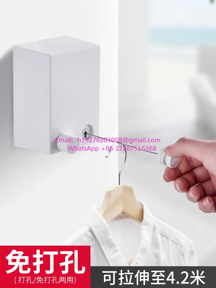 

Телескопическая непробиваемая невидимая веревка для белья, балконная веревка для белья из нержавеющей стали, проволочная веревка для сушки домашней одежды, артефакт