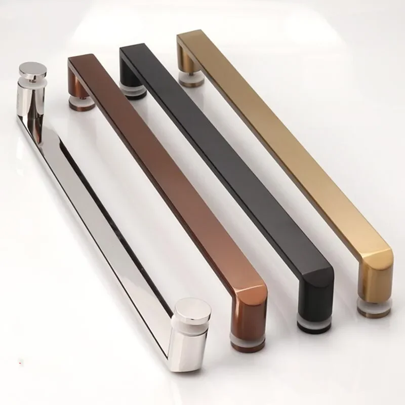 304 stainless steel 440mm hole pitch single side handle glass sliding door handle(XYLS-035)