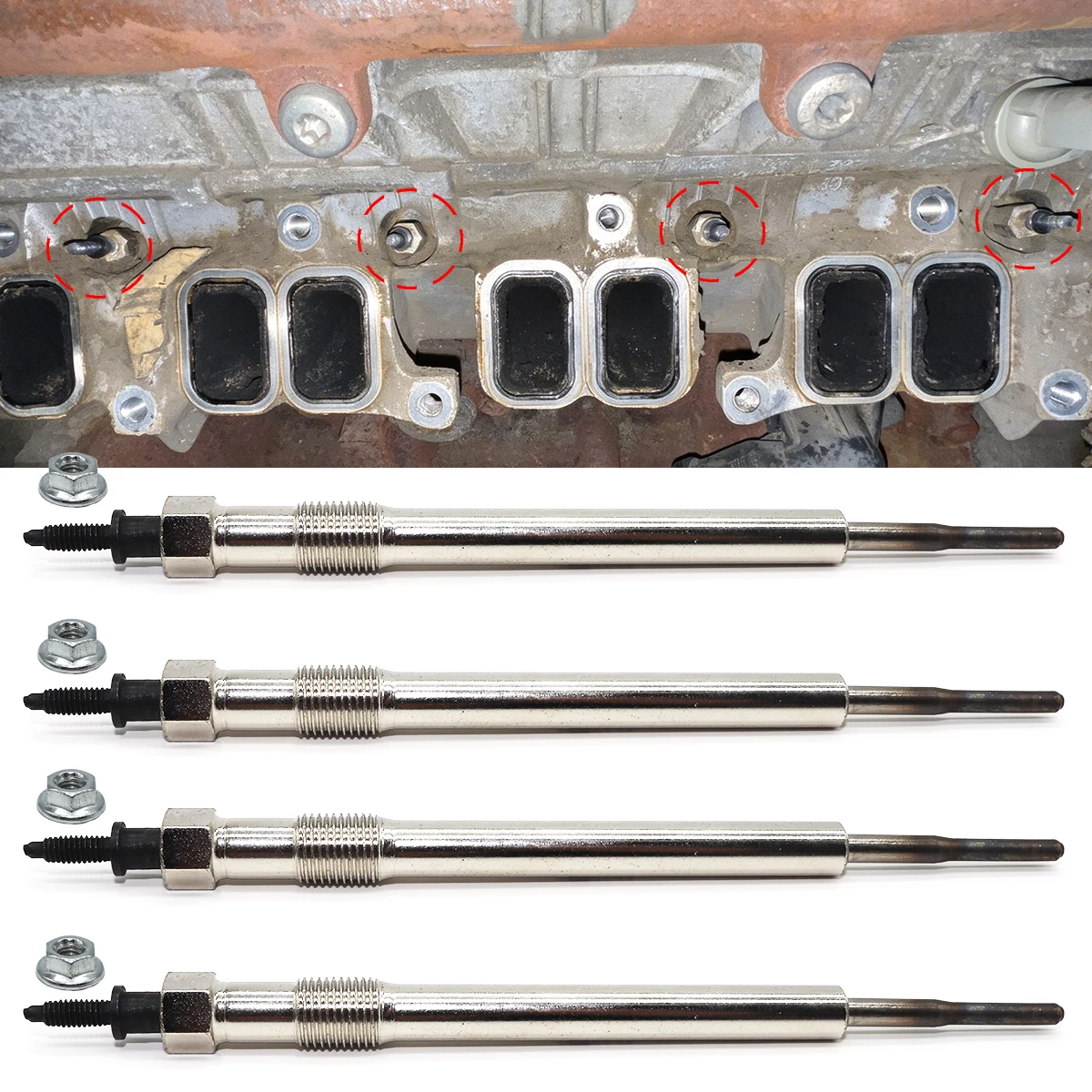 4PCS Diesel Heater Nickel Plating Glow Plugs Car Replacement For Land Rover Defender L315/L316/L317 Ford Ranger Transit Custom
