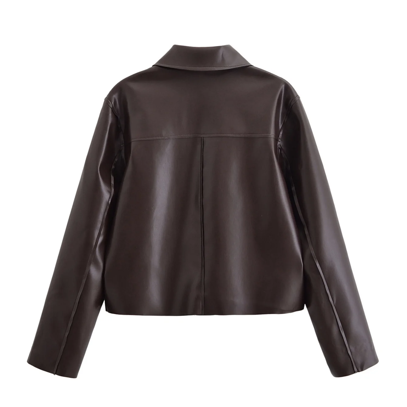 Women's Faux Leather Short Jacket Autumn Winter New Fashion Female Long Sleeve Zipper Jackets Women Elegant Streetwear Coats