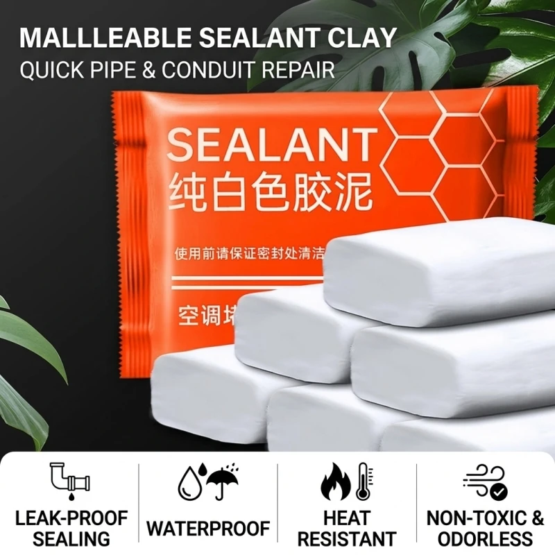 Wall Hole Sealing Glue Waterproof Anti Mold Sealing Putty Auto Curing White Sealant for AC Hole Pipe Drain Wall Crack Mouse Hole