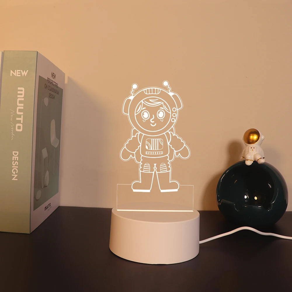 astronaut 3D Night Light 3D Night Light With Crack Basebirthday Gift