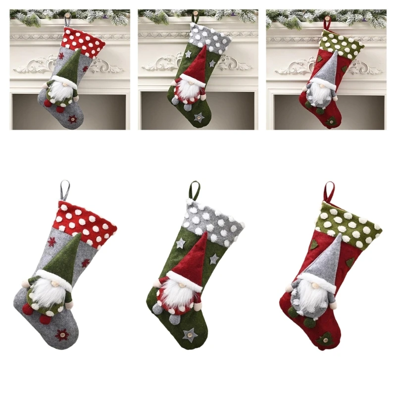 جوارب عيد الميلاد حلي معلقة جوارب عيد الميلاد ديكورات عطلة عيد الميلاد