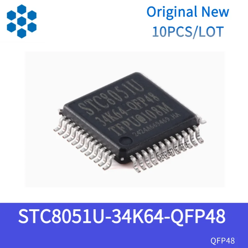 

Original New 10pcs/lot STC8051U-34K64-QFP48 32-bit 8051 core (1T) microprocessor single-chip microcontroller chip