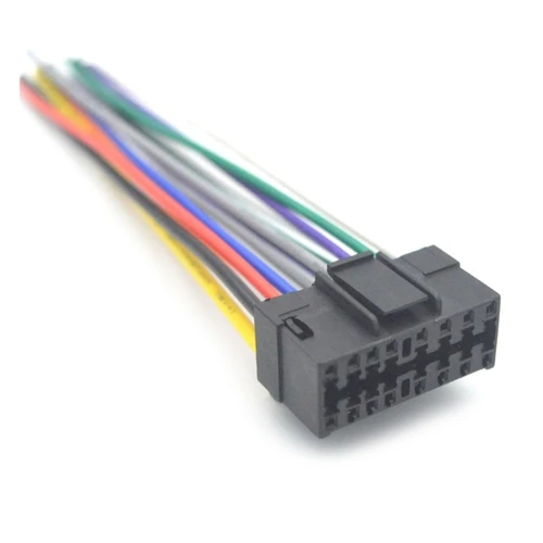 Arnés de enchufe macho de 16 pines para Radio estéreo de coche, adaptador de reproductor de Audio de Radio Sony JVC, Conector de arnés de cableado, Cable de reproductor de música