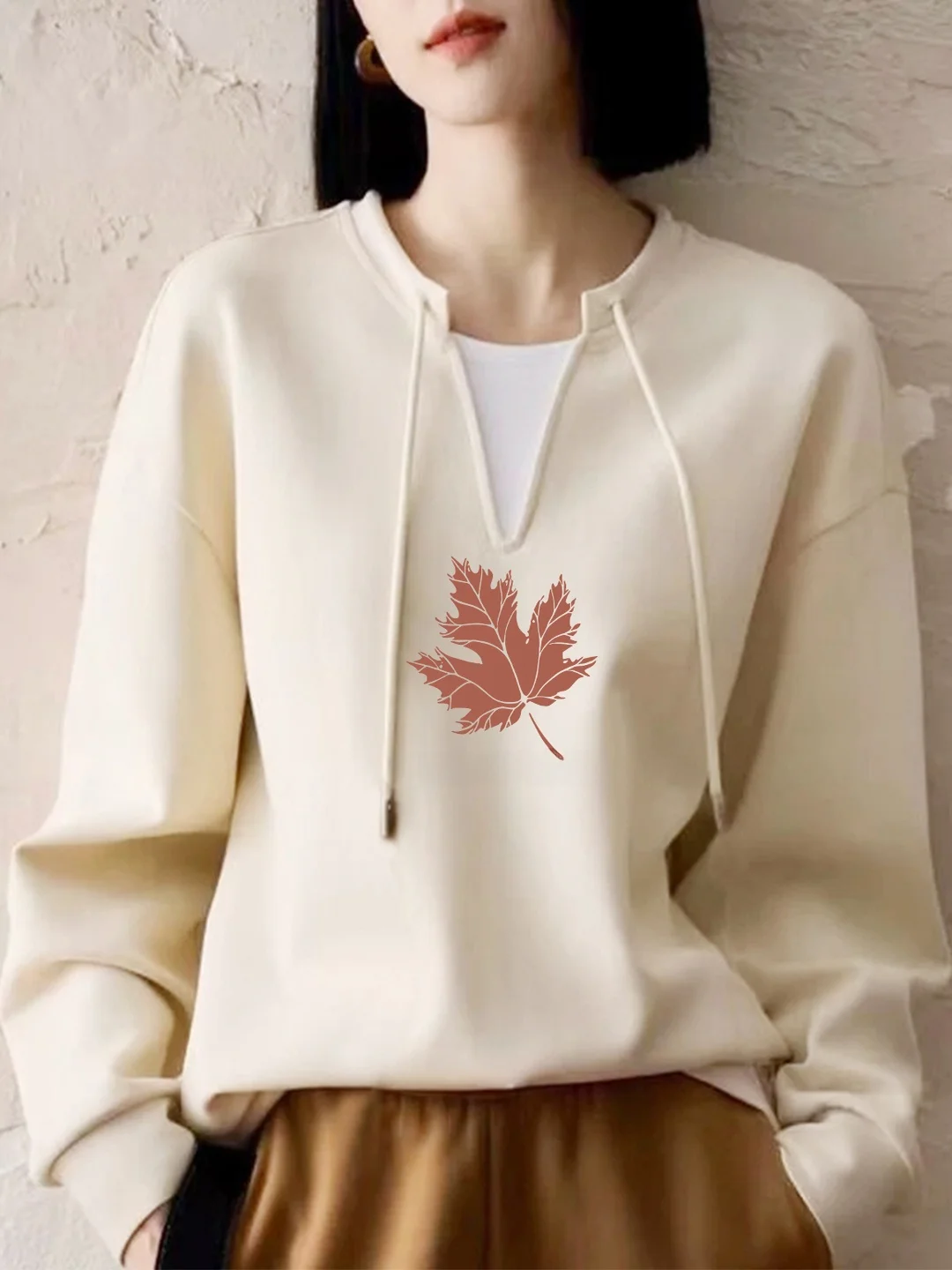 

Модная японская толстовка для полных женщин на весну-осень с принтом, цветная, из чистого хлопка, молодежная, стройнящая фигуру