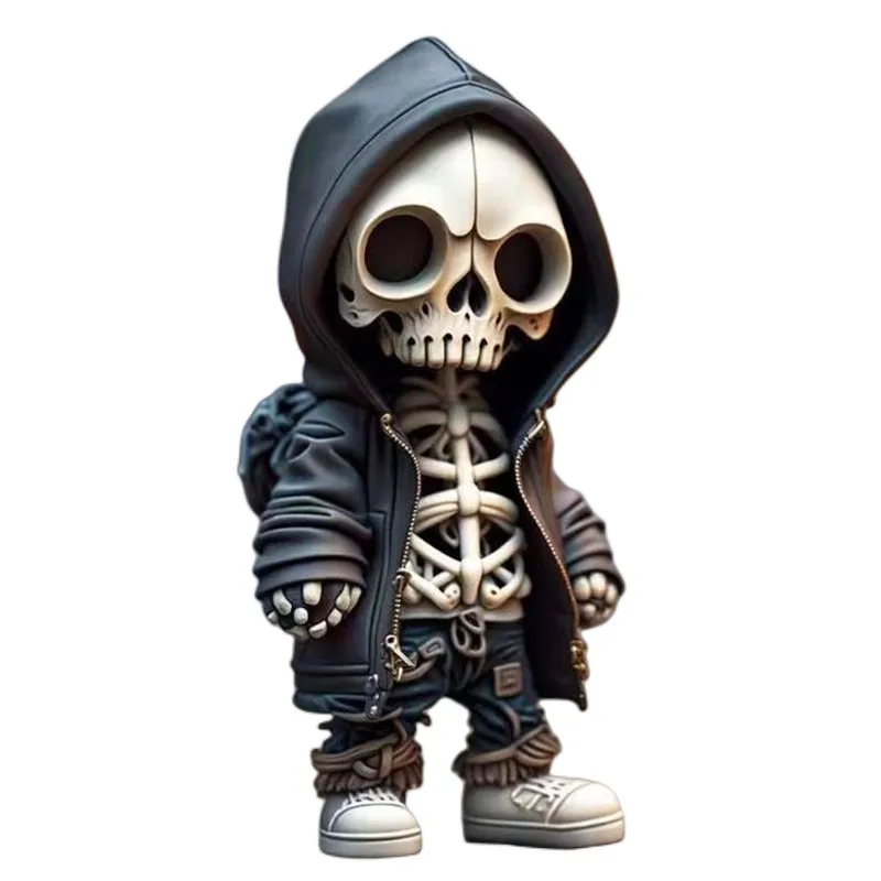 

Halloween Skull Puppet Resin Alien Hoodie Halloween Party Tabletop Patio Decoration