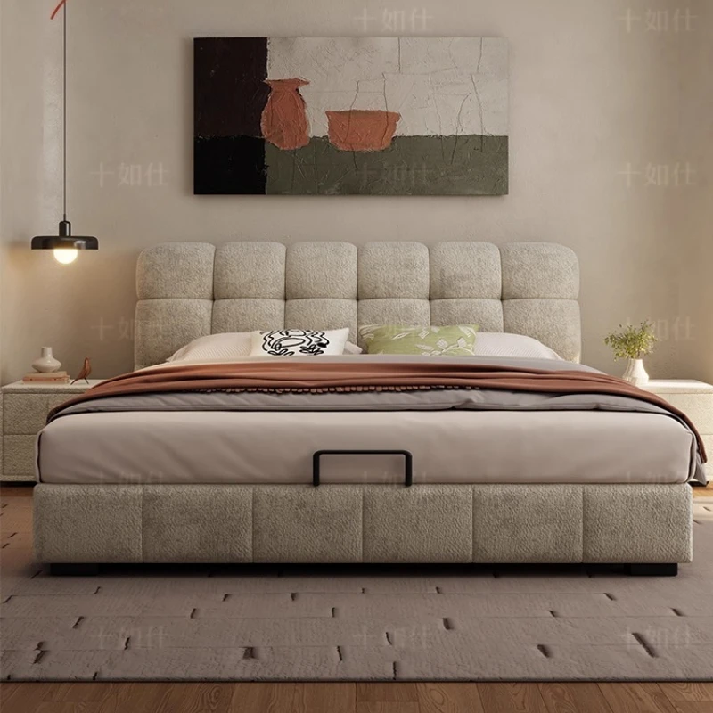 Comfortable luxury double bed Mid Century Interior Minimalist fashion Modern bed large size bedroom camas modermas furniture