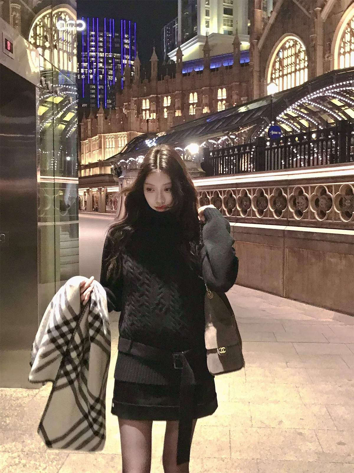 

Tight Knit High Collar Sweater with Belt Versatile Simple Sle Autumn Winter Top for Young Women Orderly Girl Knitted Sweater