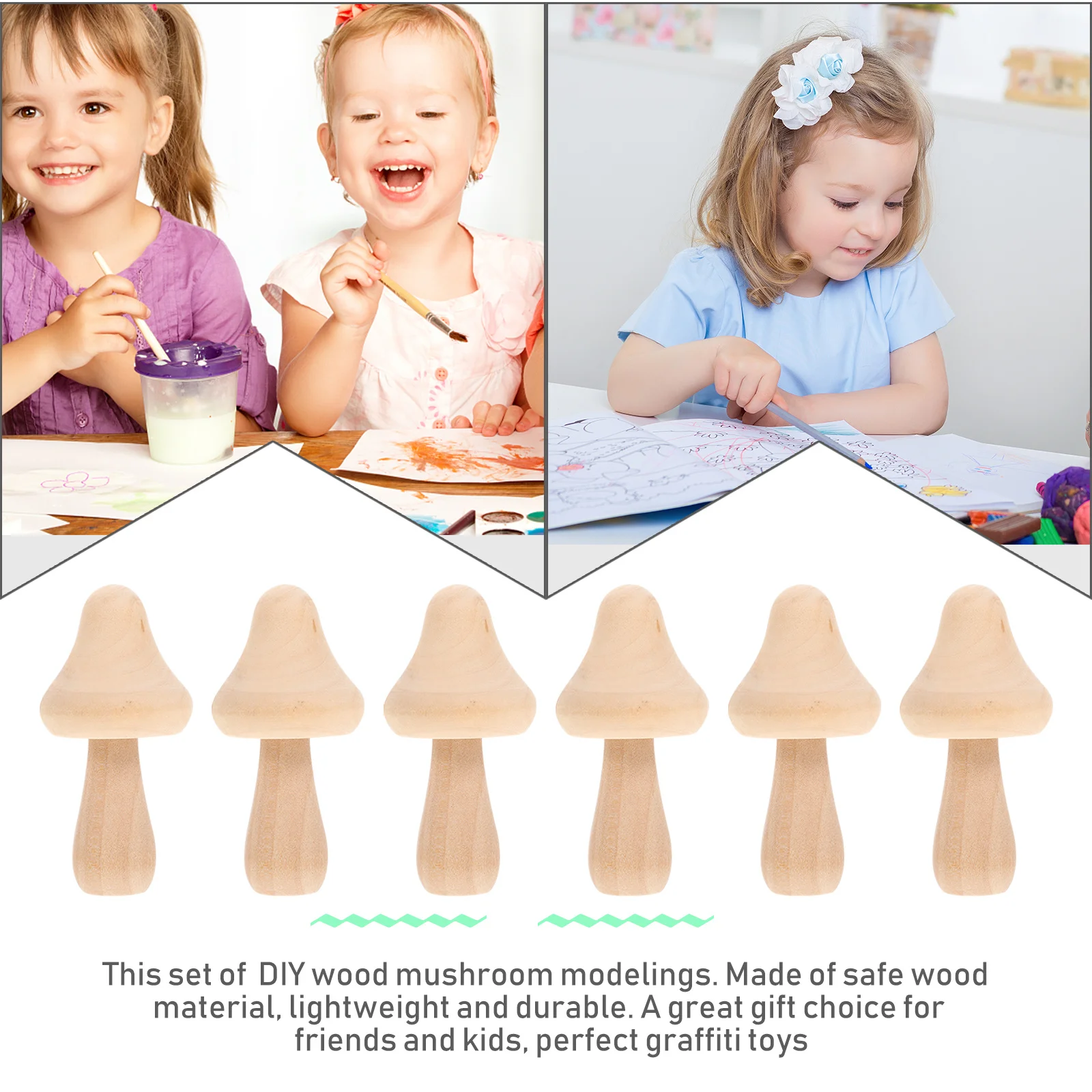 

10Pcs DIY Wooden Mushroom Ornaments Lightweight Durable Mushroom Modeling Kids Graffiti Decoration Gift Kids Painting Toys