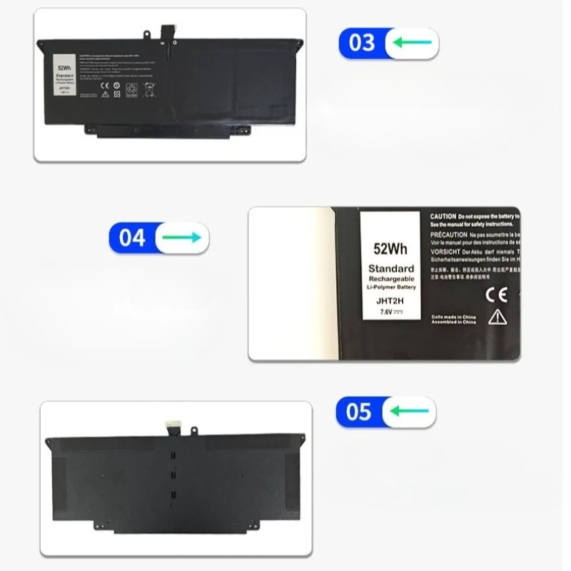 بطارية كمبيوتر محمول عالية الجودة 7.6 فولت JHT2H لسلسلة Dell Latitude 7310 7410 Latitude 7410 Chromebook Enterprise