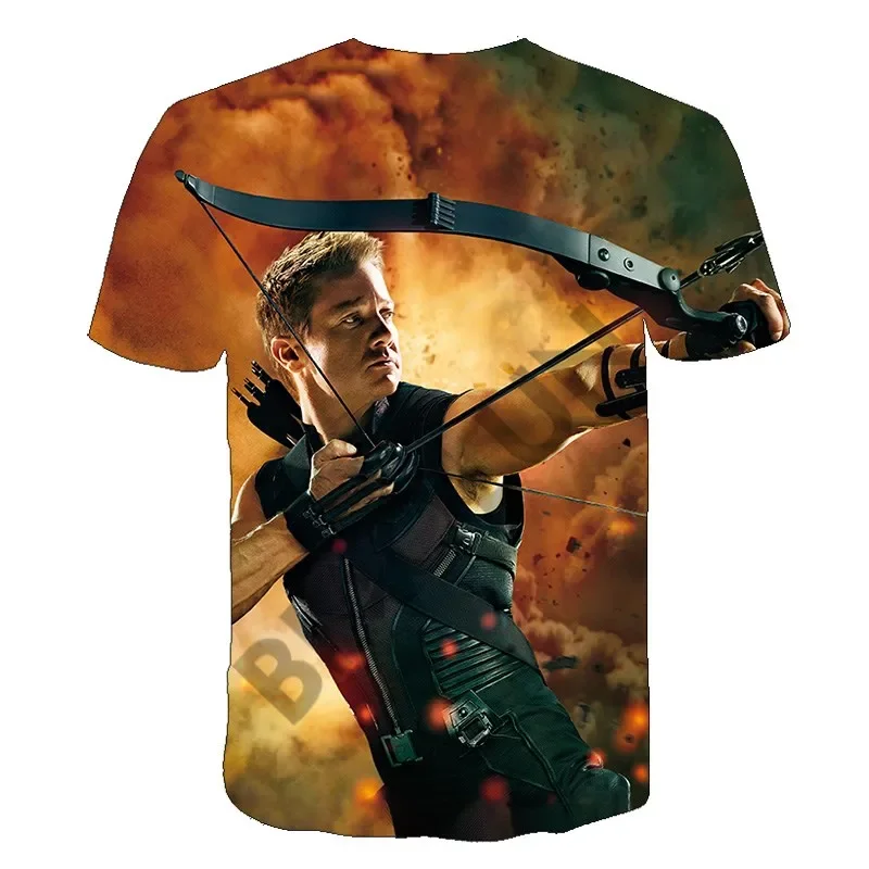 Marvel Avengers Hawkeye Children Funny T Shirt 3D Baby Kids Boys Girls Children Short Sleeve Summer Clothing Teenager Cosplay