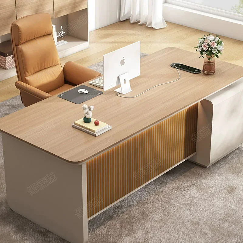 Aesthetic Wooden Office Desk Modern Standing Executive Computer Office Desk Decoration Display Meuble Bureau Salon Furniture