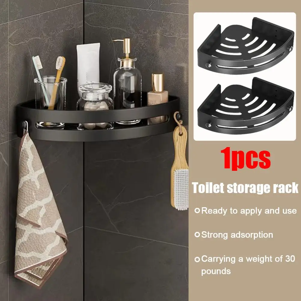 

Bathroom Shelf Shampoo Makeup Toiletries Triangle Storage Bathroom Corner Wall Rack Shelf Accessories Sturdy E4O6