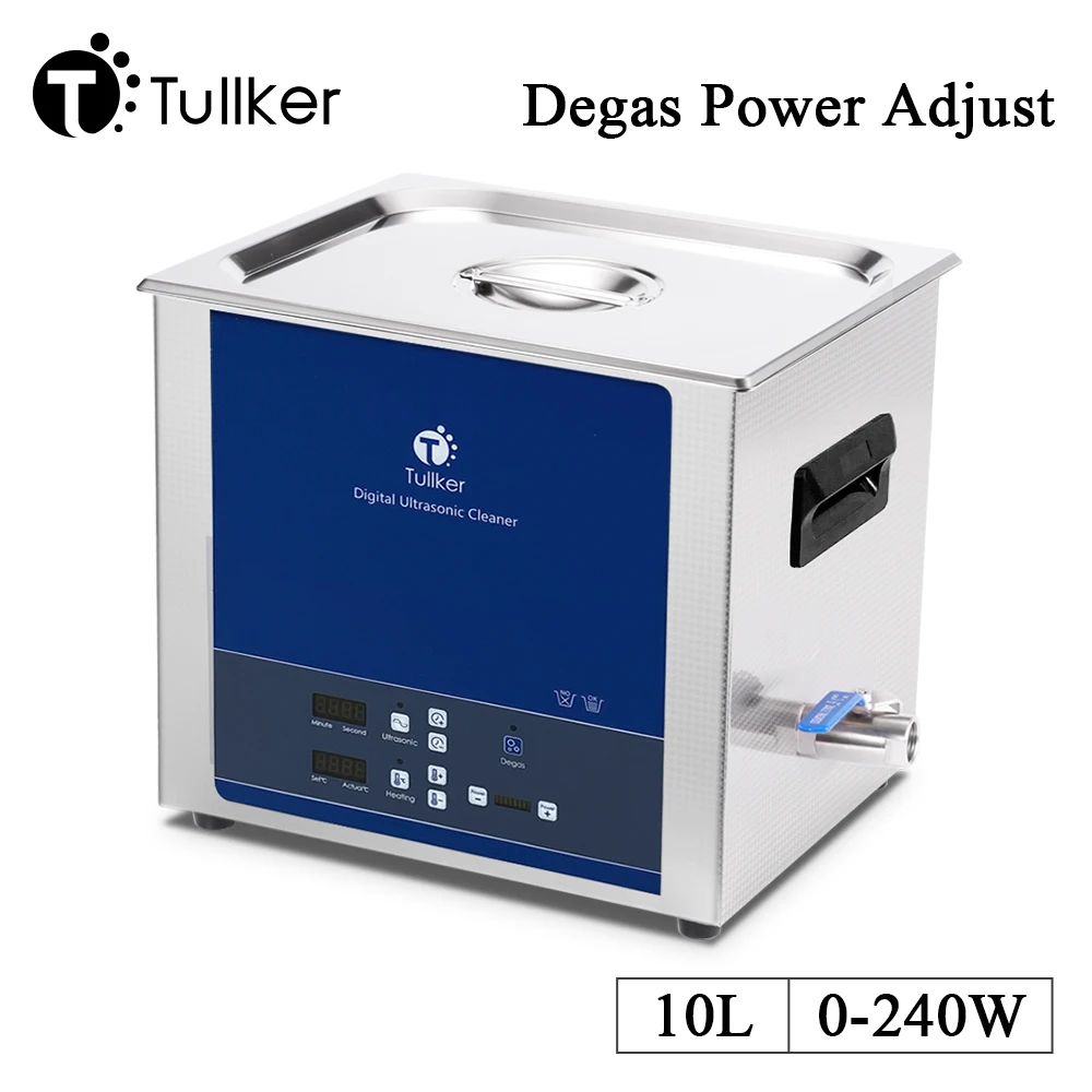 Tullker 10L 40kHz 28kHz Digital Ultrasonic Cleaner Print Cylinder Head DPF Injector Aluminium Parts Ultra Clean Tank