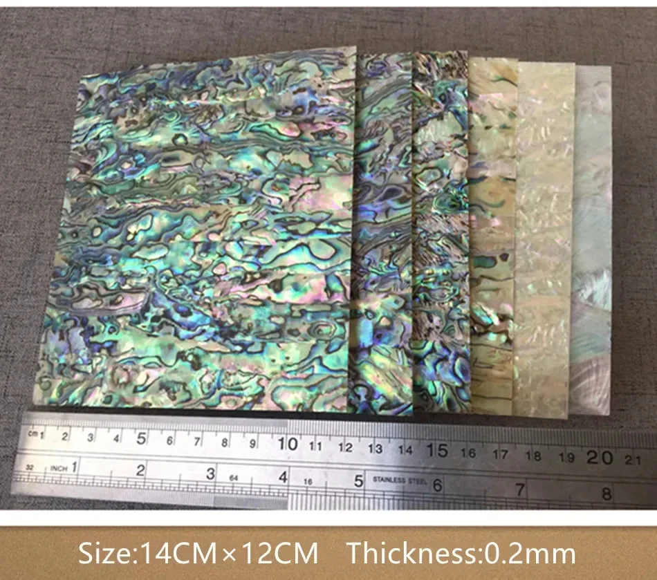 Natural Abalone Shell Mother of Pearl laminate Sheet DIY Home Decoration Materials And Crafts Carved Inlay Size 14cm/12cm