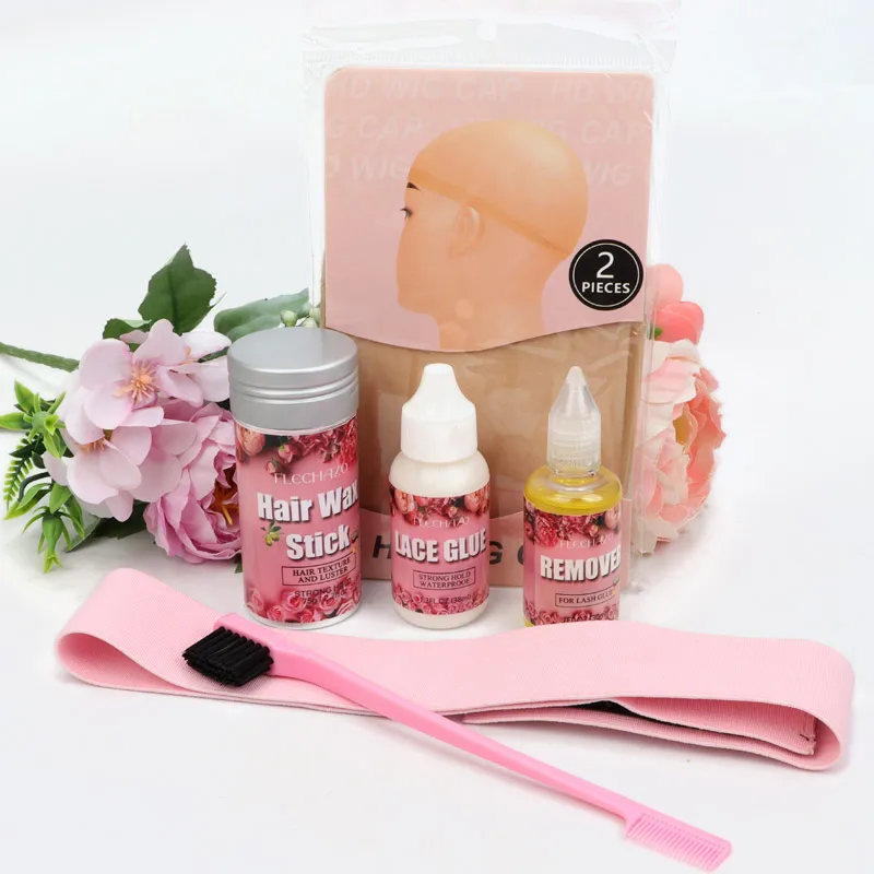 Wig lem renda perekat untuk mengamankan renda depan Wig mudah digunakan lem penghilang rambut lilin tongkat renda meleleh Band HD Wig Cap Edge Brush