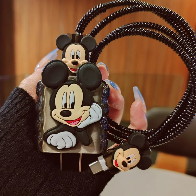 

Miniso Mickey 20W Iphone Cartoon Anime Peripheral Data Cable Protection Cover Charging Cable Anti Breakage Ropegifts for Girls