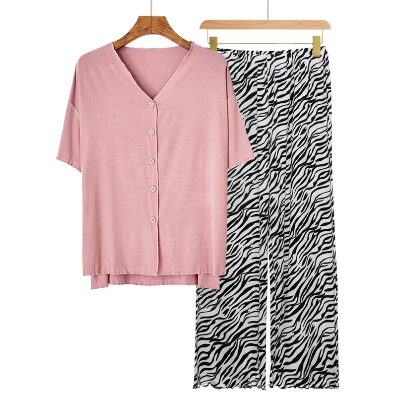 European Long Sleeve Trousers Sets 2026 New Loungewear Women's Sleepwear Two-piece Pajamas Home Suit For Women Modal Nightwear 3