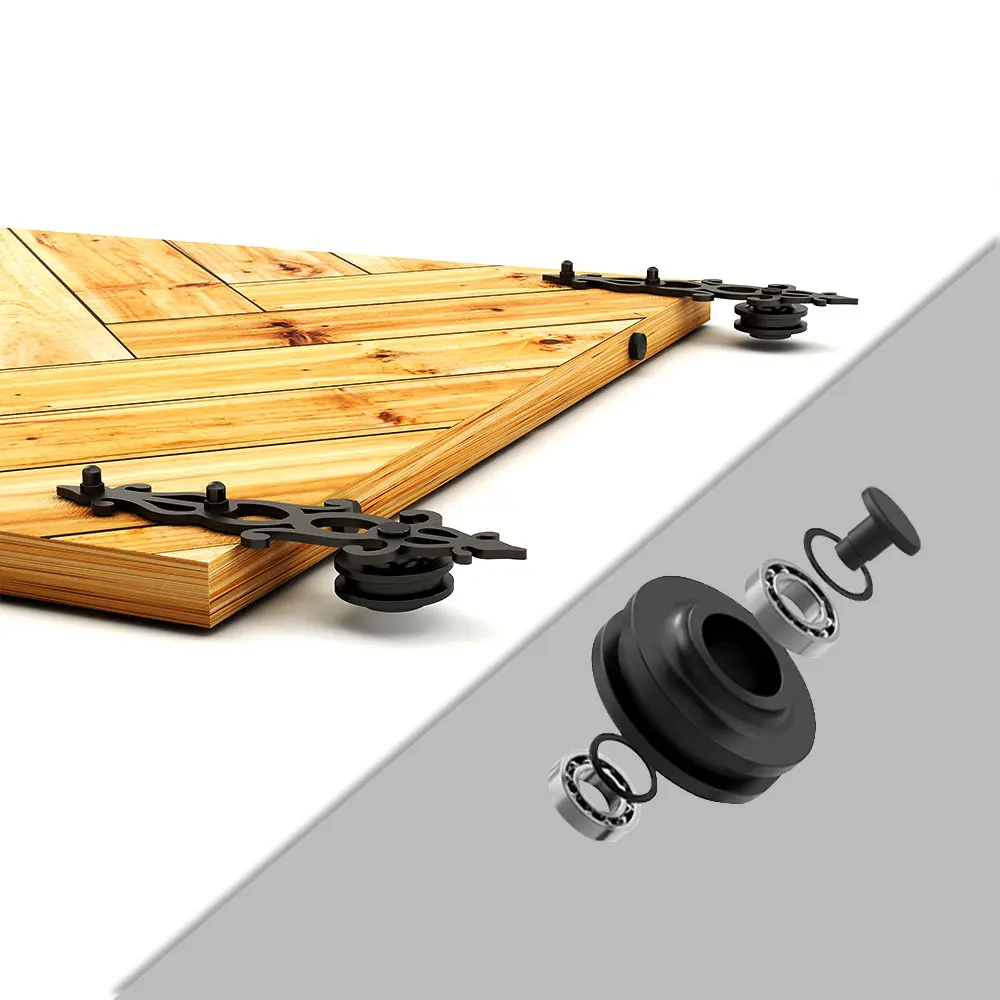 Imagem -03 - Ccjh-deslizante Kit Porta de Celeiro Hardware Heavy Duty Suave e Silencioso Fácil de Instalar Fit Painel Duplo Porta