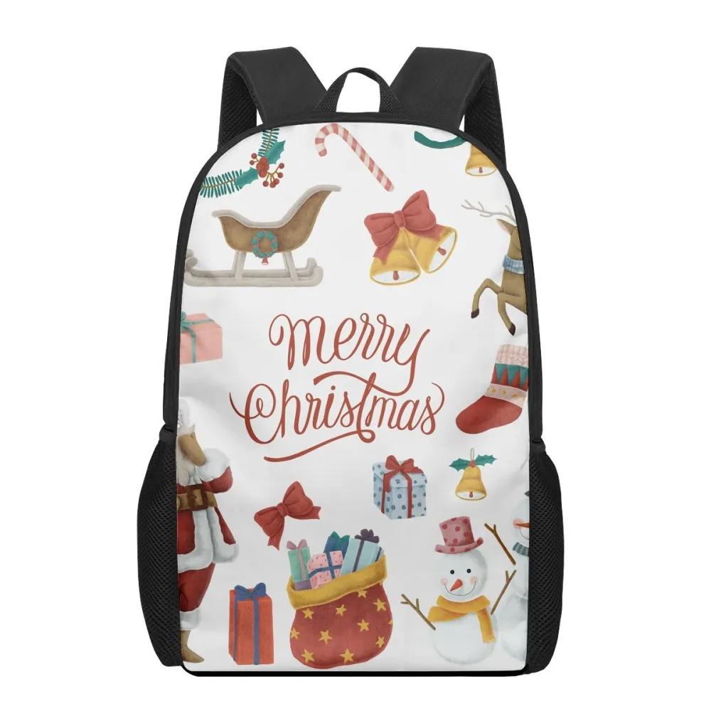 

Merry Christmas Print Backpack Double Shoulder Bag Laptop Bagpack Waterproof Travel Picnic Bag for Men Women Student School Bags