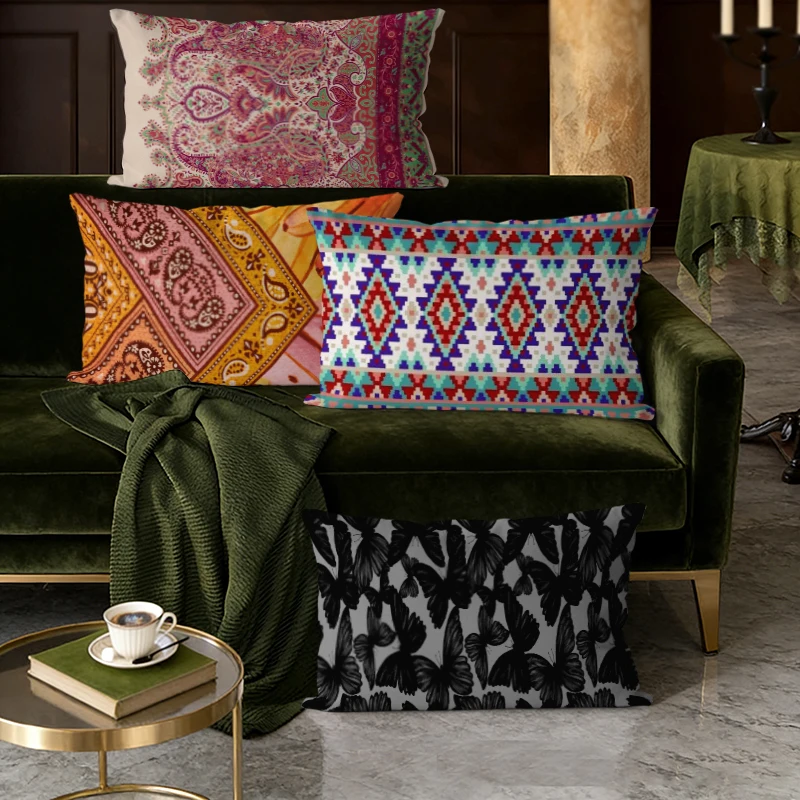 Bohemian Geometric Butterfly Pillow Covers Suitable For Sofa Bedroom Car Pillow Cover Cushion Rectangular Back Cushion