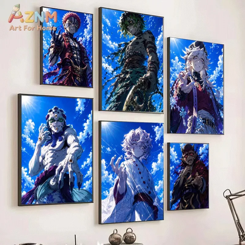 Demon Slayer Twelve Kizuki Akaza Daki Gyutaro Muzan Kokushibo Villain Anime Canvas Wall Art Unframed Single Canvas Print Wall