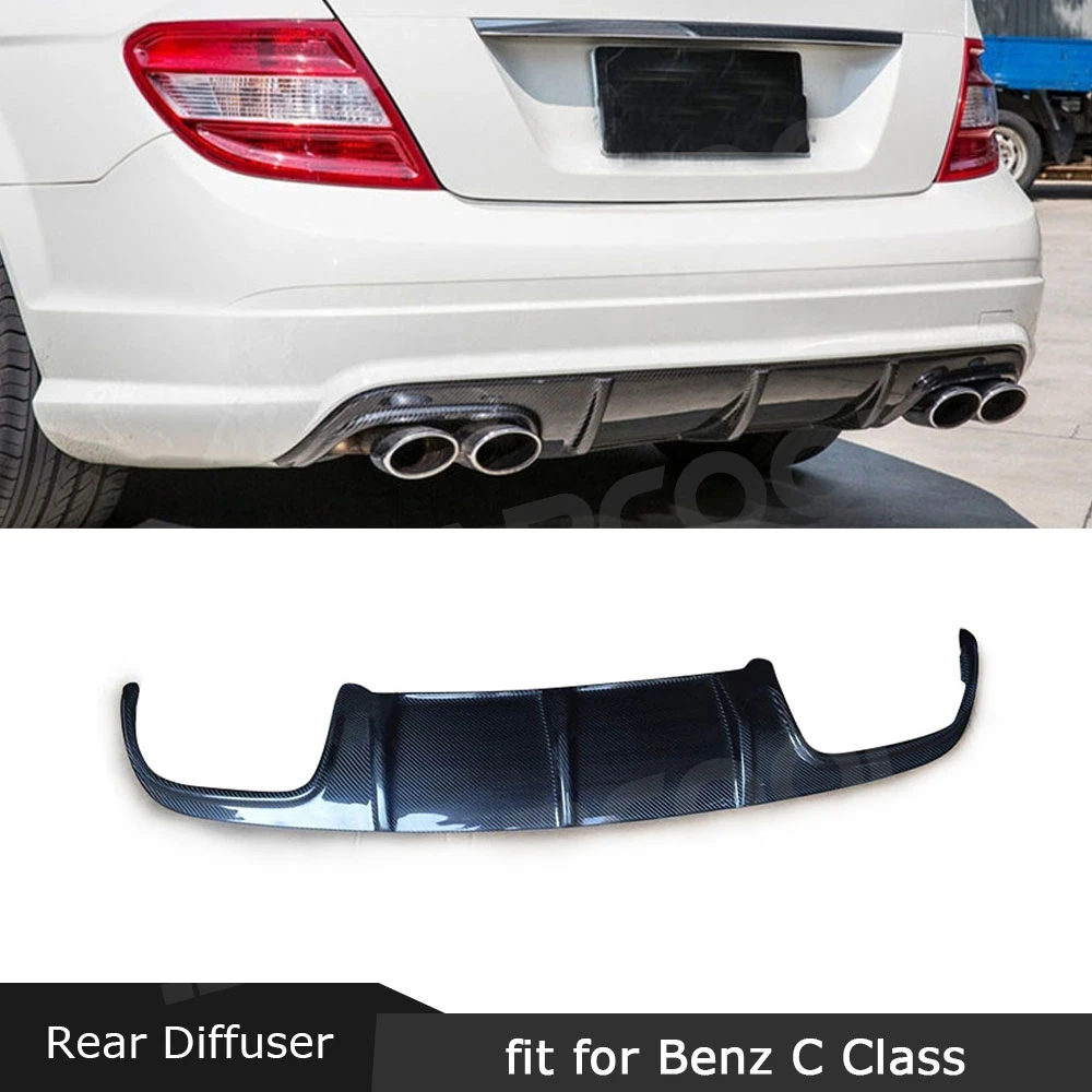 

JMCARCOOL Carbon Fiber Auto Rear Diffuser Bumper Lip Spoiler Body Kit For Mercedes Benz C Class W204 C63 AMG 2008-2011 Diffuseur