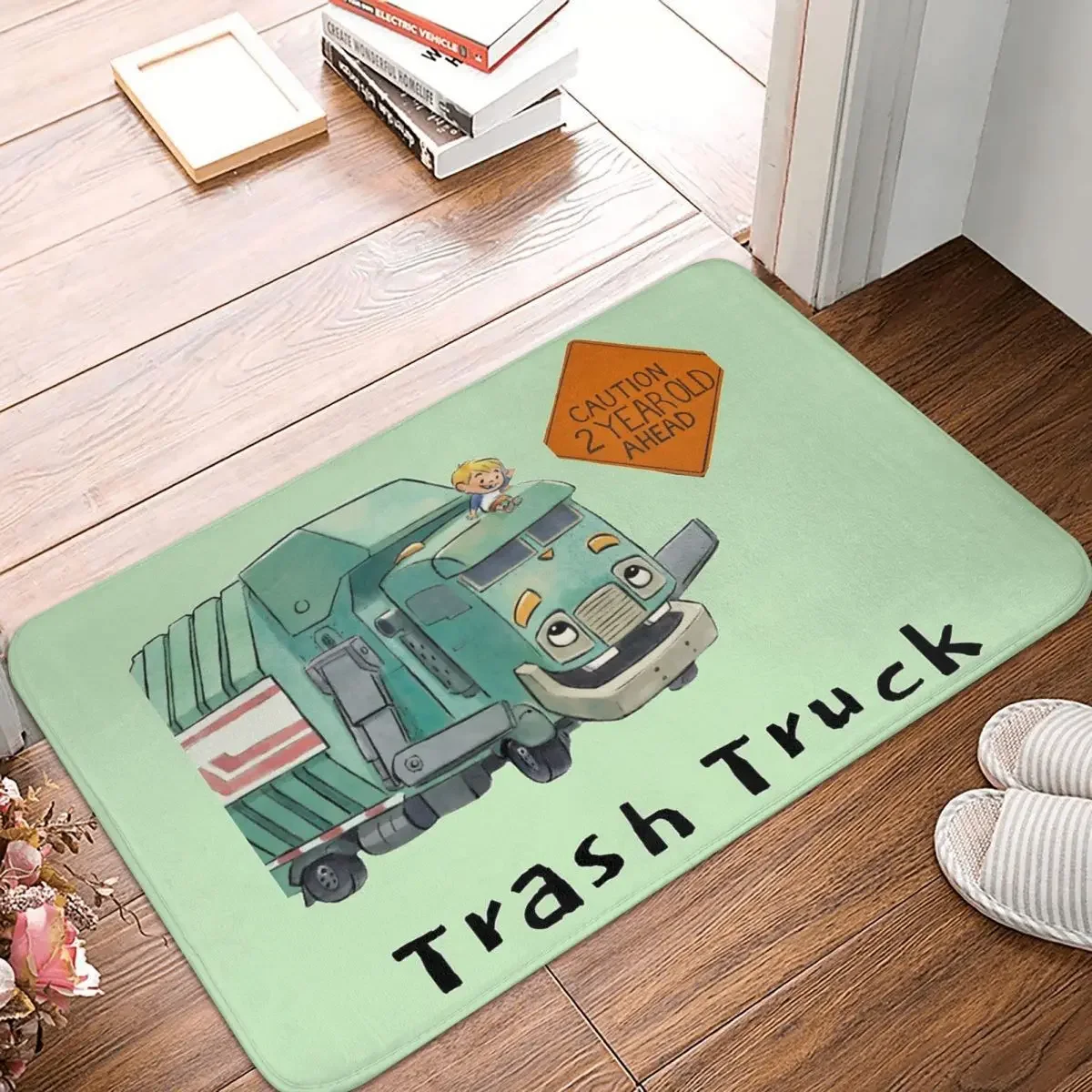 

Trash Truck Cartoon Netflix Doormat Rug Carpet Mat Footpad Polyester Non-slip Antiwear Entrance Kitchen Bedroom Balcony Toilet