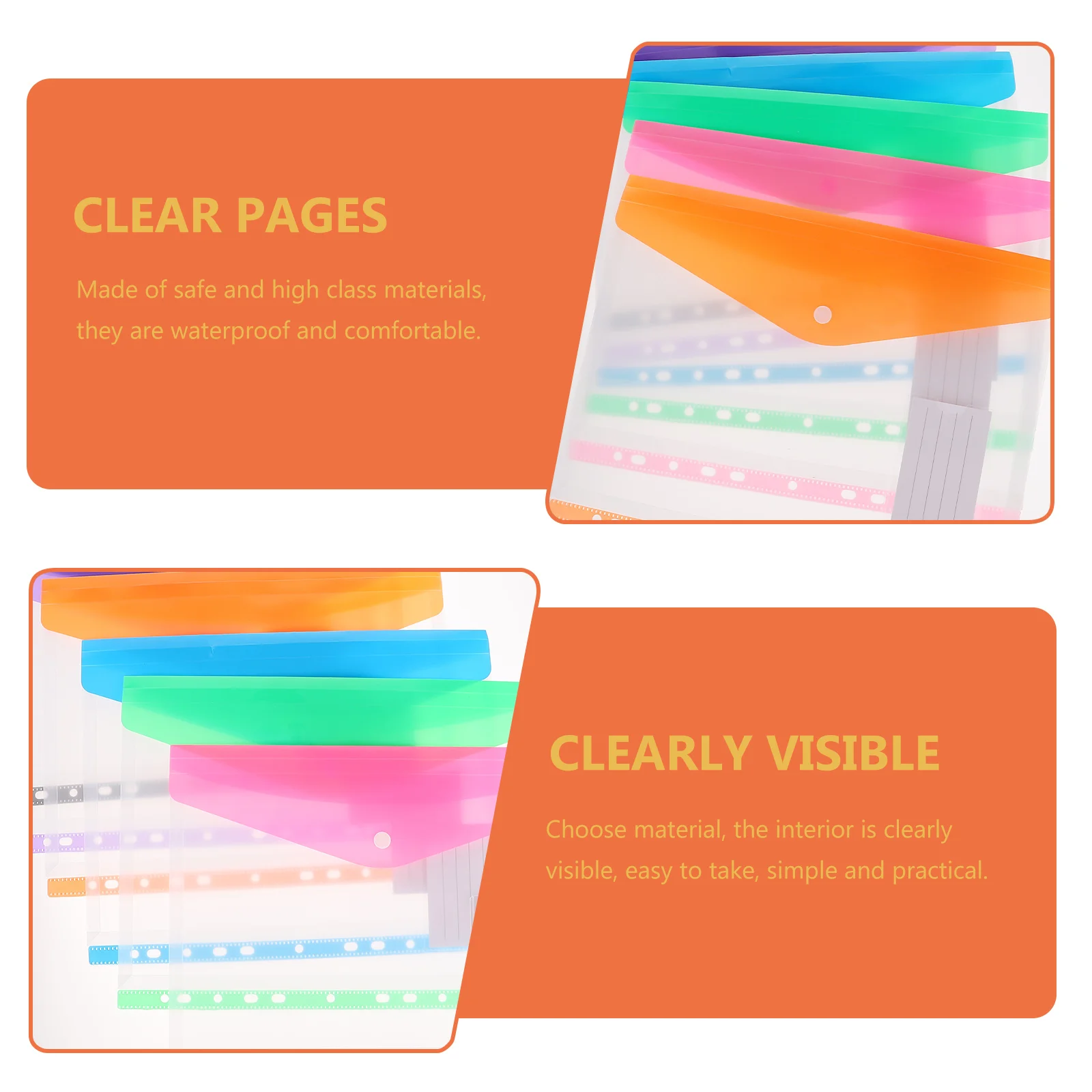 

12pcs File Binder Protectors 11 hole A4 Document Pockets Clear Pages for Photos Cards Office Documents Storage Solutions Binder