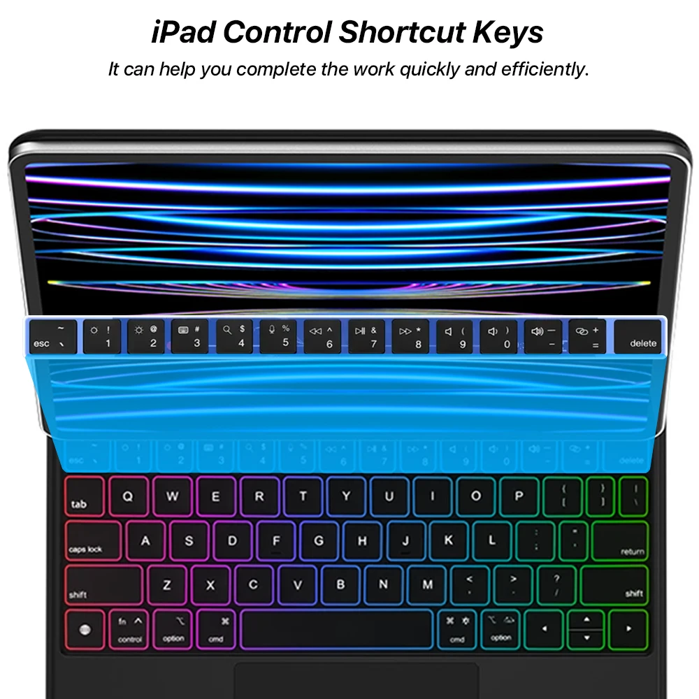 Imagem -05 - para Ipad Português Teclado Air Air 10.9 Polegadas Ipad Pro 11 Case de Teclado Mágico e Mouse Retroiluminado Touchpad Teclado Bluetooth