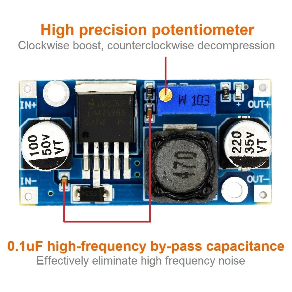 1PCS LM2596s DC-DC step-down power supply module 3A adjustable step-down module LM2596 voltage regulator 24V 12V 5V 3V