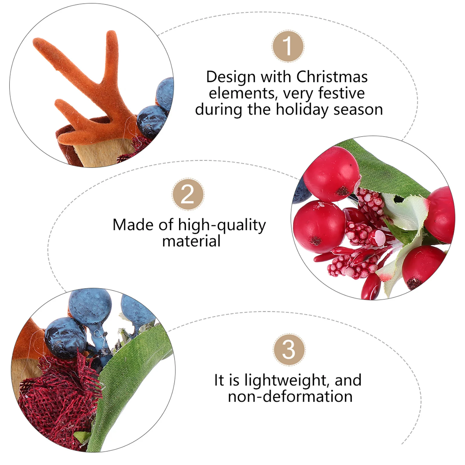 

Christmas Antler Hair Hoop Delicate Decorative Headdress Lovely Headband for Party Festival Hairwear Accessory