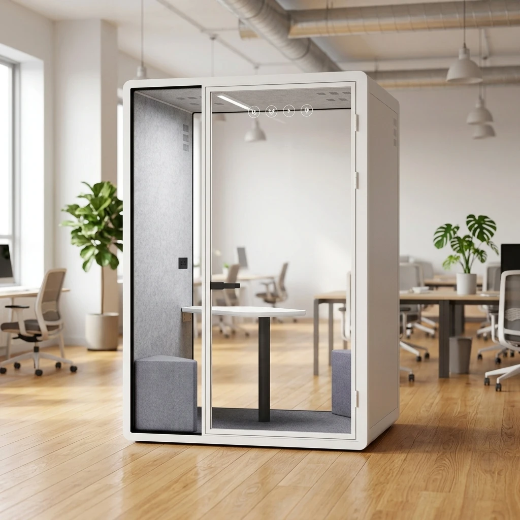 Modern Noise Reduction35-40dB Modular Movable Soundproof Office Booth Aluminum Alloy Frame Acoustic Pod Private Call Home Office