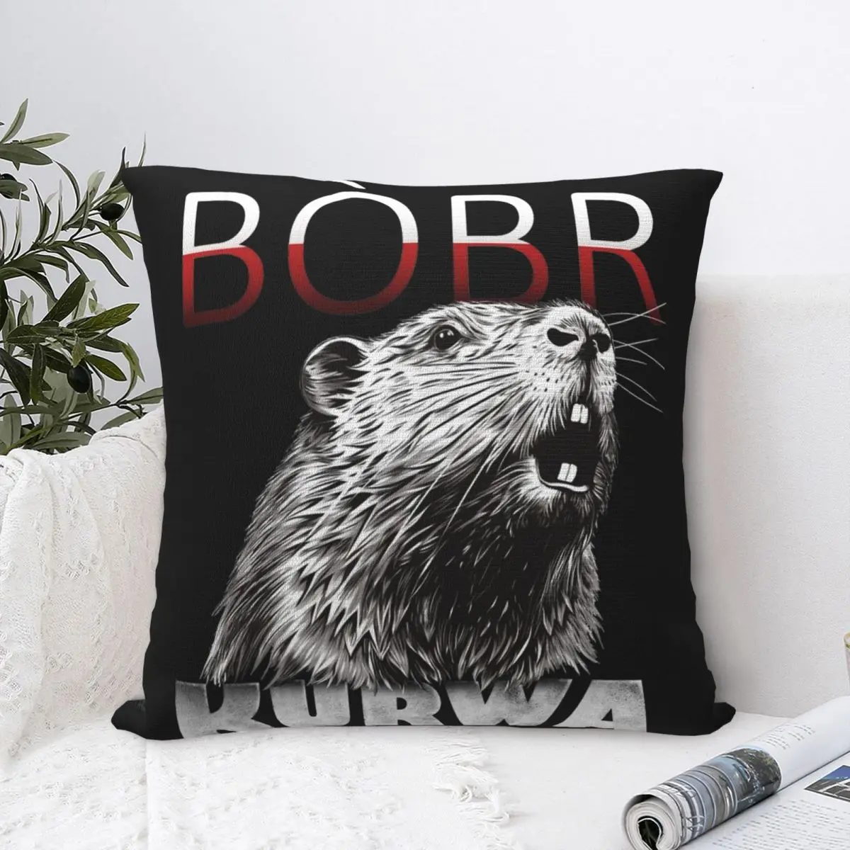 Polish Beaver Meme Bobr Bober Kurwa Pillowcases Product Printing Cushion Cover Pillow Covers Seat Decoration Zippered Multi-Size