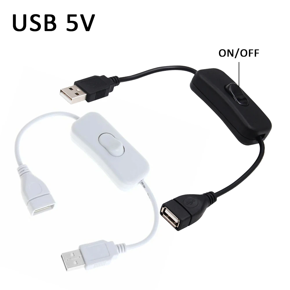 1/5/10pcs USB 5V 28cm USB Cable Male to Female with Switch Extension Cable with On/Off Power Switch for 5V 2835 5050 LED Strips