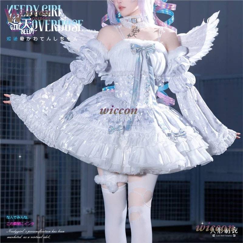 

COSR KAngel Rain Ame Cosplay Costume Wig Anime NEEDY GIRL OVERDOSE Girl Sweet Lolita Dress Headwear Socks Halloween Suits
