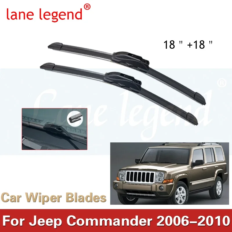 

Car Wiper Front Wiper Blades 18"+18" For Jeep Commander 2006-2010 Fit U Hook Arm Front Windscreen Wipers Auto Accessories