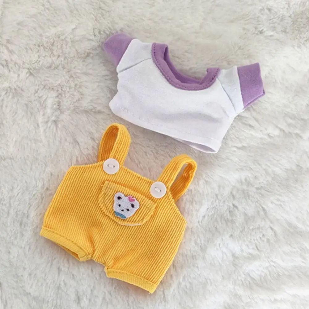 15cm/20cm Puppen kleidung lässig T-Shirt Overalls Jeans Outfit Baumwoll puppe Overalls Anzug trägt Puppen Kleidung Accessoires – Detail 13