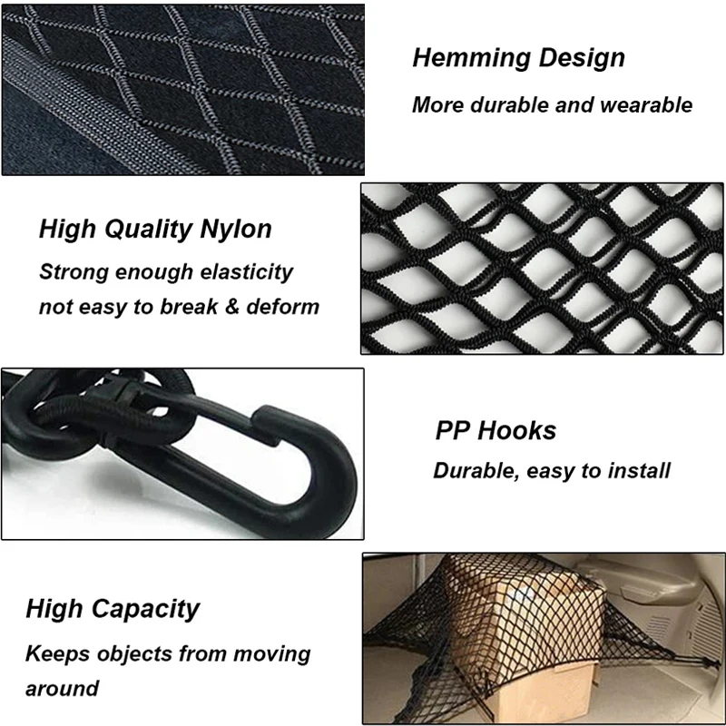 Car Trunk Net for Peugeot 308 SW T9 T7 P5 2023-2007 2009 2015 2016 2017 2018 Nylon Cargo Mesh Net Luggage Elastic Car Accessorie