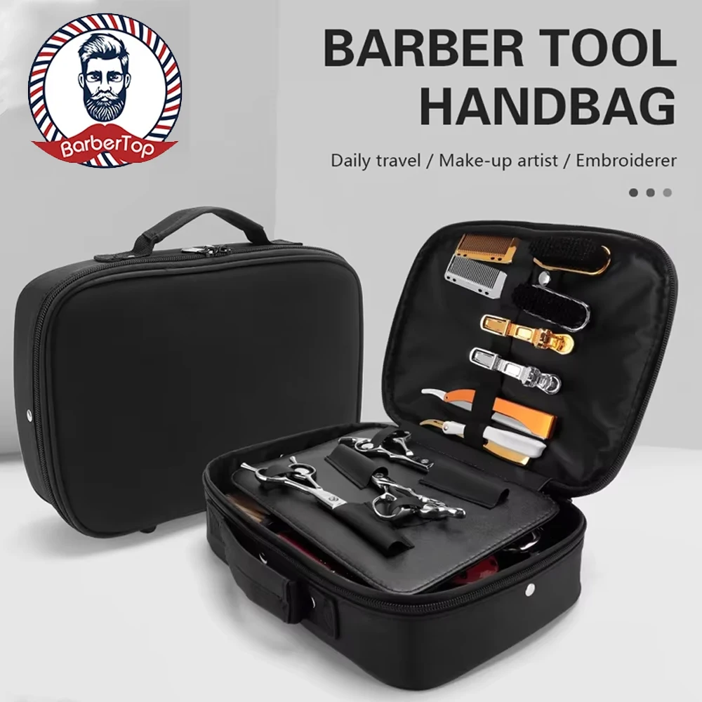 

Barber Salon Haridressing Bag Haircut Scissors Bag Multi-Function Storage Organizer Clippers Combs Hair Styling Accessories Case