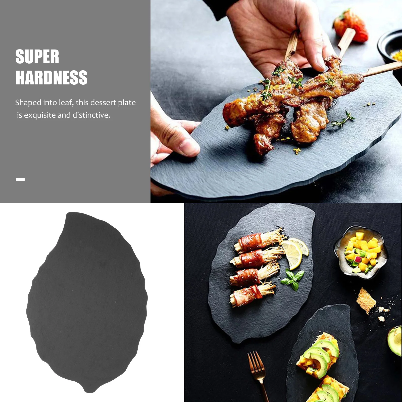 

1pcs Serving Plate Food Display Rock Plate Dessert Steak Sushi Platter Kitchen Restaurant Home Decor Dish Supplies