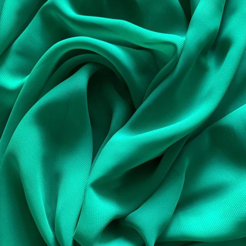 Green Chiffon Fabric Drape High Density Georgette Polyester For Summer Skirt Lining, Shirt, Pants, Dress ,Handmade DIY Clothing