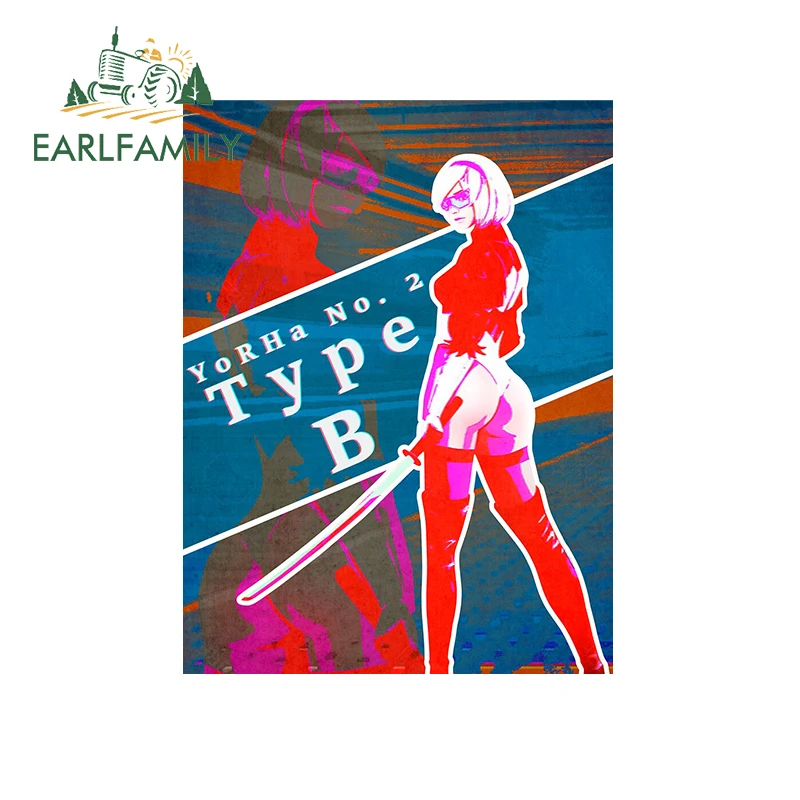 

EARLFAMILY 2B Nier: Постеры, наклейки и декоративные элементы для игр, наклейки на зеркало заднего вида и окна, устойчивые к царапинам, из ПВХ, аксессуары для экстерьера