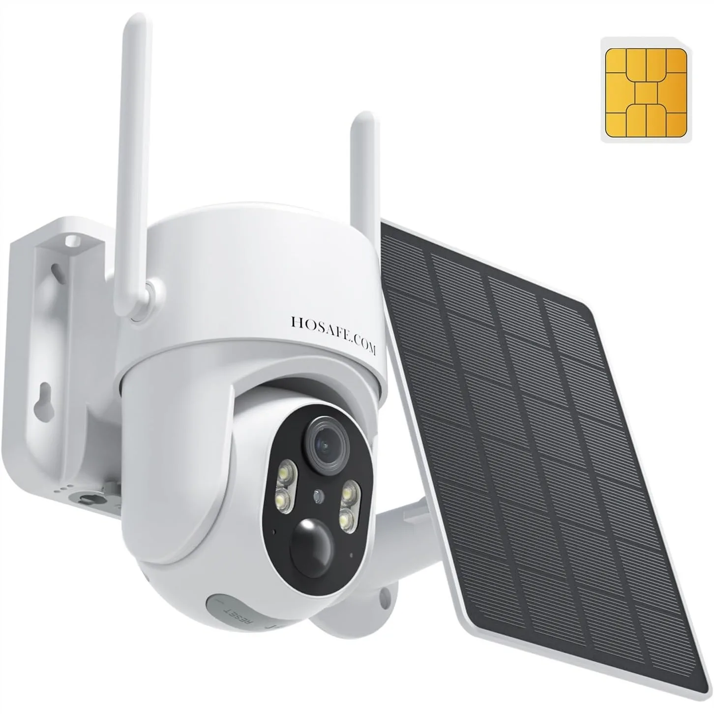 

4G LTE Солнечная беспроводная камера безопасности для улицы с SIM-картой, не требует интернета, цветное ночное видение 2K, обзор 360°