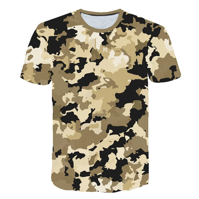 Camouflage Color Graffiti 3D  Printing T-Shirt Boys Girls Anime Graphics Kids Pattern Children\'s Baby O-Neck Top Summer Clothes