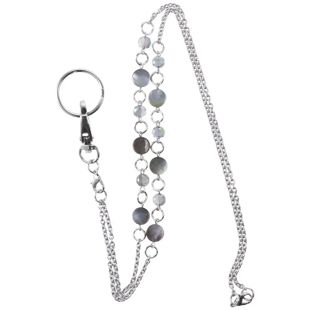 ID Card Badge Holder 1 PC Key Lanyards ID Badge Durable Fashion Lanyards Stainless Steel Lanyard Women