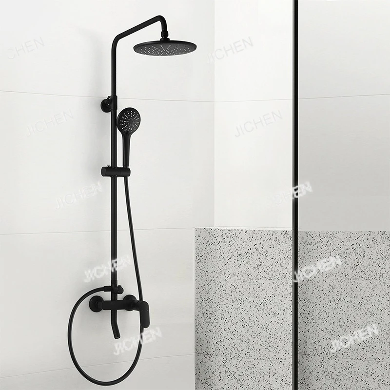 

Cool black refined copper body three-function shower set