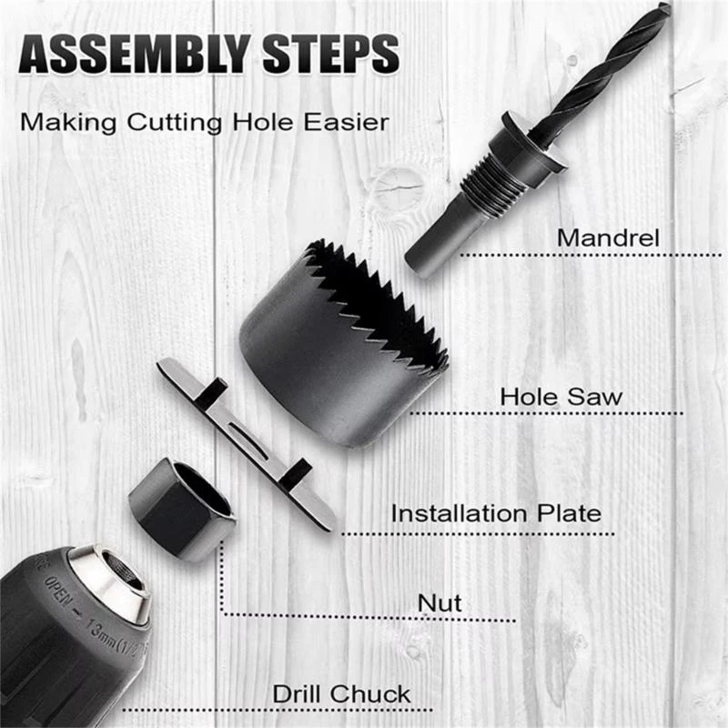 M4YC 18PCS Woodworking 19-127 مم من المنشار والحفر المقطوعة مع علبة حمل للقطع الدقيق DIY والمشاريع المنزلية